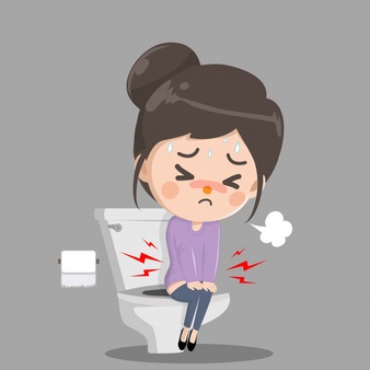 girl is stomach ache need poop she is sitting toilet flushing correctly 105783 44