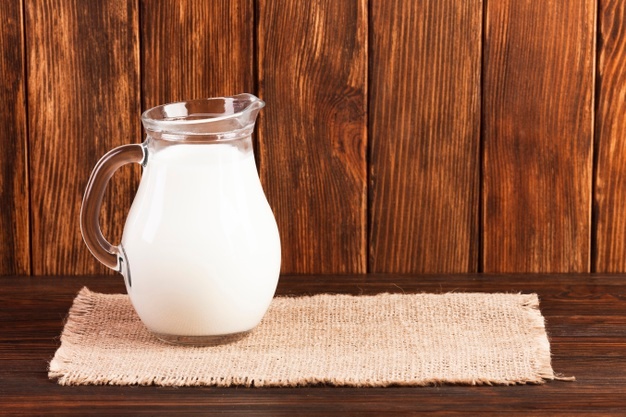 jug fresh milk wooden table 23 2148239865