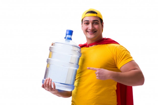 man delivering water bottle isolated 85869 6544