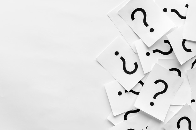 pile question marks printed white cards 124595 5