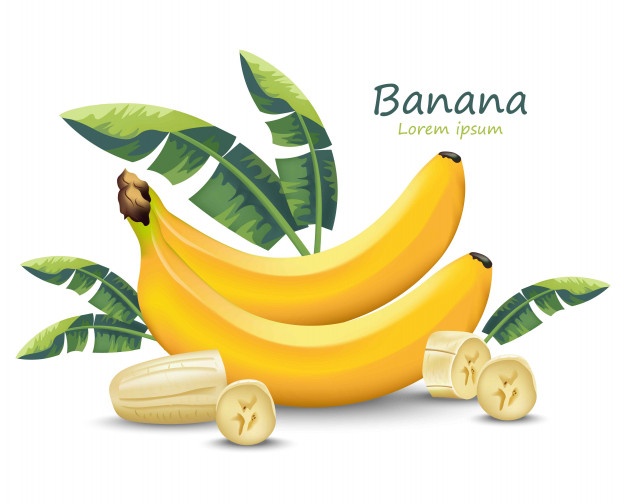 banana realistic fruit isolated white 1268 2778