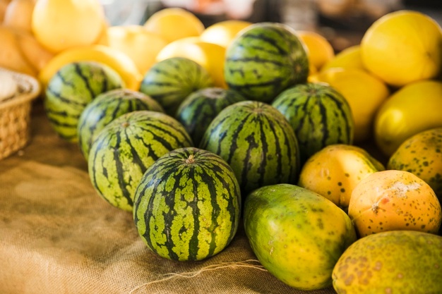 watermelon papaya muskmelon market stall 23 2148209859