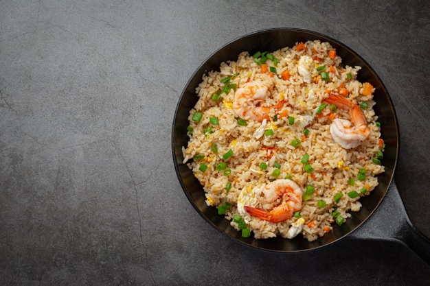 american shrimp fried rice served with chili fish sauce thai food 1150 26584